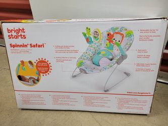Bright Starts Spinnin Safari Vibrating Baby Bouncer Seat for Sale