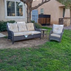 Three Piece Patio Chair Set Brand New Outdoor Patio Furniture One Swivel Chair One Three Seater Coffee Table Mix Match Patio Furniture Set 🆕🚎🚛🆕