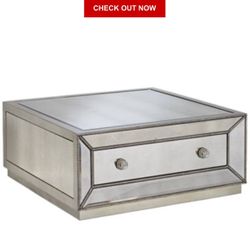 Glass Antique Coffee Or Cocktail Table 