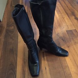 Liz Clayborn Boots, Kitten Heel, Black, Size 8