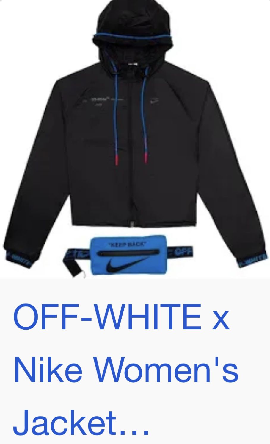Off White X NIKE Running Jacket 