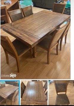 Wood table.