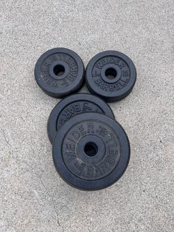 Weider Standard 1” Dumbbell Weight Plates – 30 lbs Total