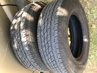 I have two tires in great condition they have about 60% left 225 7516’s LT’s template