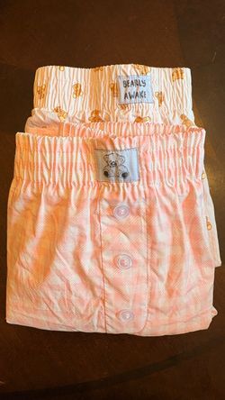 NWT Happily Grey Set of 2 Teddy Bear Cotton Pajama Boxer Shorts Size M