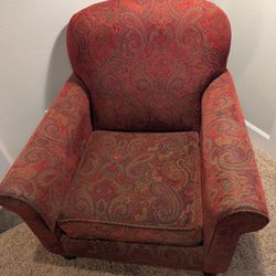 Red Paisley Arm Chair