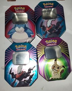 Pokemon Tin With Common Cards