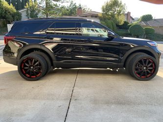 DUB Forged X-18-Palazzo Rims - Custom Matte Black w/ Red Accents