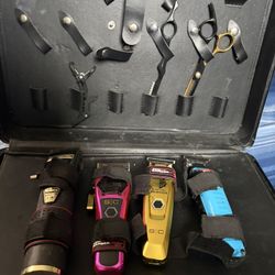 Professional Barber Kit – Clippers, Trimmers, Shears, Case