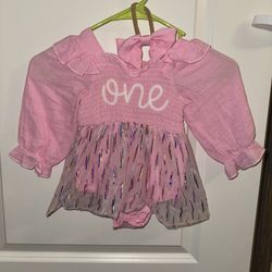 Pink ‘one’ Birthday Outfit