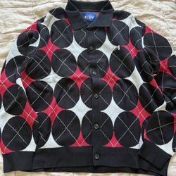 Awake NY Argyle Knit Collard Cardigan 