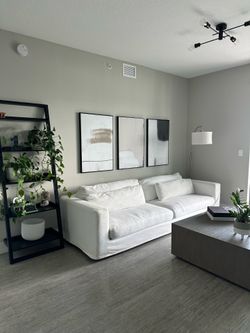 Modern White Sofa 9ft