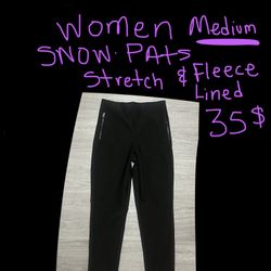 Snow Pants For Women "Stretchy Fabric " & FLEECE LINED To Keep You Warm Size MEDIUM 35$ Firm PRICE, 