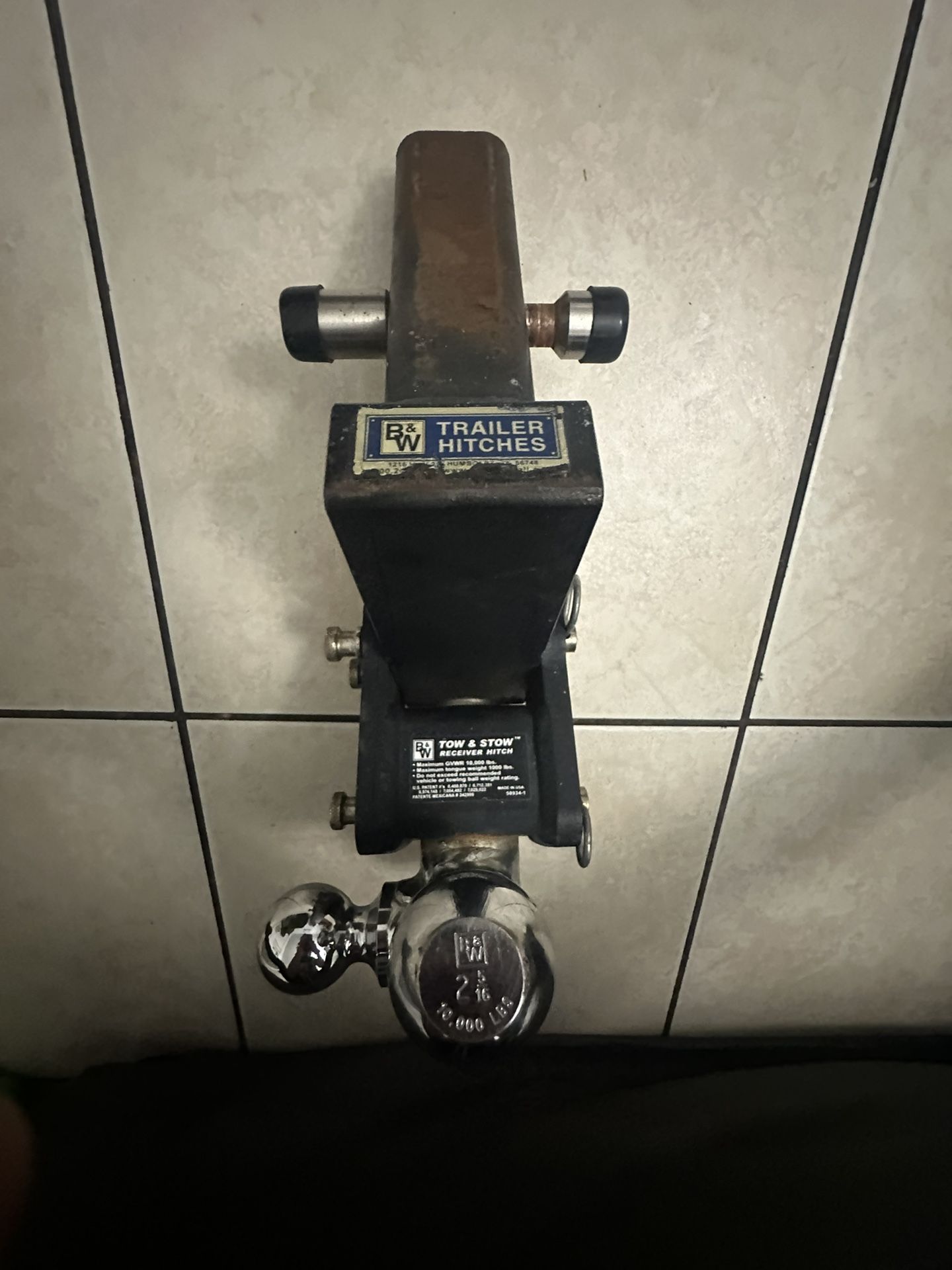 B&W Trailer Hitches Tow & Stow Adjustable Trailer Hitch Ball Mount