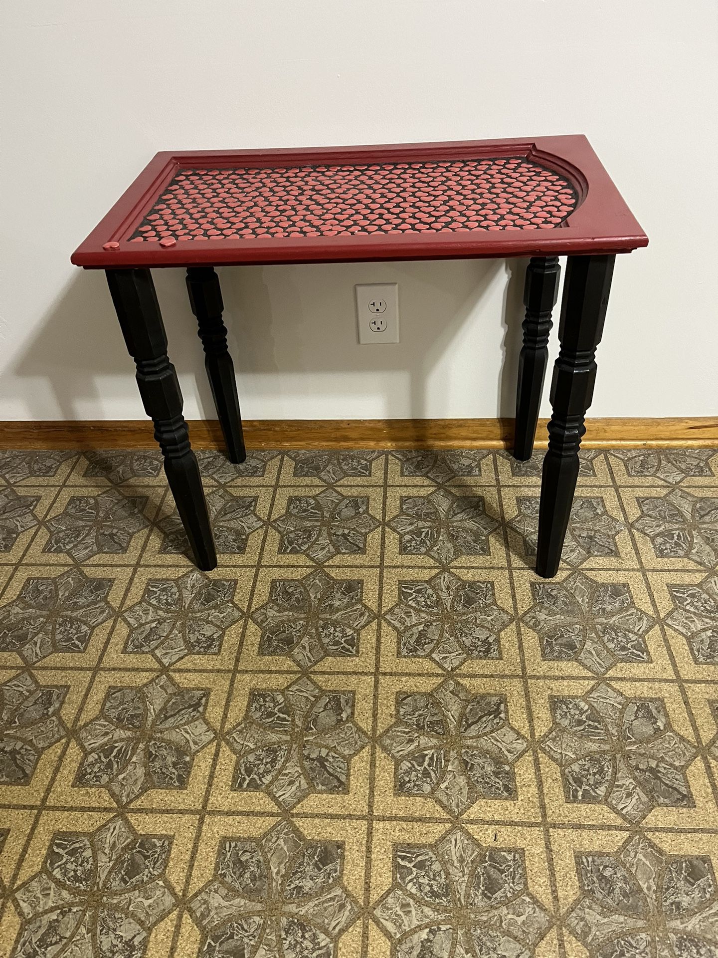 Red Hearts Accent Table 
