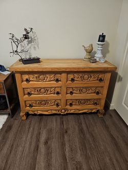 Vintage Pine Dresser and Nightstand