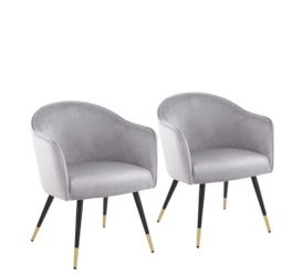 LumiSource® Dani Club Chairs in Silver/Black (Set of 2)