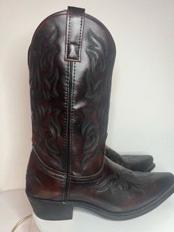Laredo Men's Brown Leather Western Boots 8.5 D Pointed Toe Pull-On