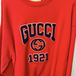 GucciCotton Jersey Sweatshirt With Embroidery 'Red'