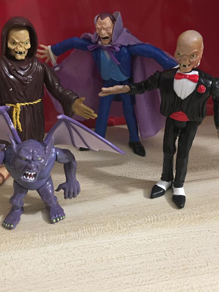 Tales From The Crypt-Vintage-Ace Novelty Gargoyle,The Vampire And Two Other Cryptkeeper Action Figures.