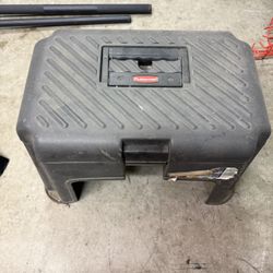 Rubber made step stool tool box