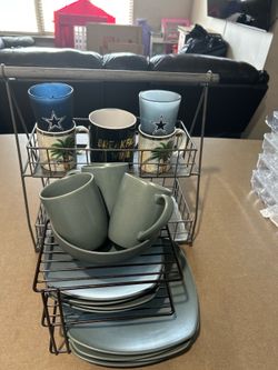 A set of plates and cups