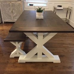 Farmhouse Rustic Style Dining Tables For Indoors And Outdoors.