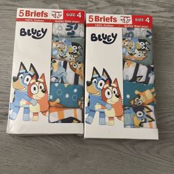 Bluey Boys Cotton Brief Character Underwear, 5-Pack, Size 4