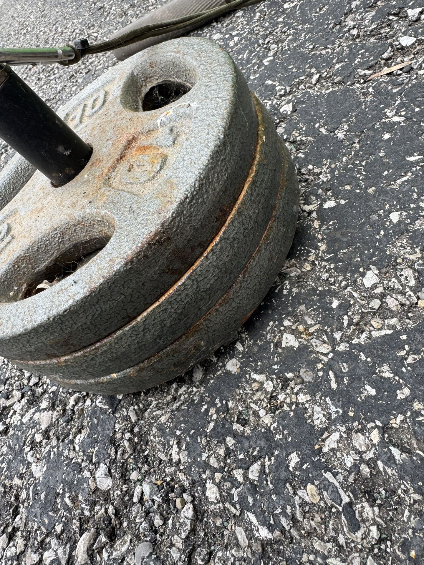 Lot of 3 Vintage Cast Iron Grip Style Weight Plates 10lb Standard 1”