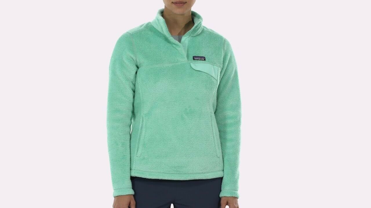 Patagonia Women's Re-Tool Snap-T Pullover Sweater - Vjosa Green- Retail $120