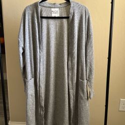 Long Grey Cardigan Medium 