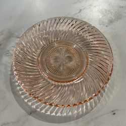 RARE Diana Pink Depression Glass Saucer Set