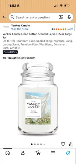 Yankee Candle 22oz Clean Cotten Brand New Unused