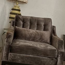 Z Gallerie Mid-Century Modern Velvet Chair - Dark Olive