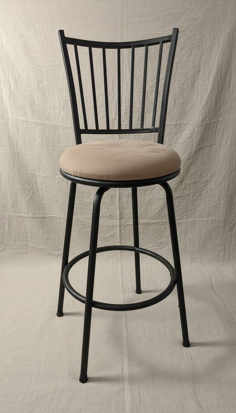 Elevate Your Space! ✨ Set of 3 Like-New Black Metal Swivel Bar Stools (2 NIB) 🥂