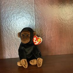 congo beanie baby 96 with errors. Errors: -eyebrow covers eye -space between birth : -capital O in PO15 -Oakbrook is 1 word instead of 2 -PVC -REG NO 