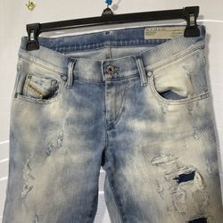 DIESEL Woman Grupee Super Slim Low Waist Y2K Jeans 29 x 33 Wash 0840B Strech