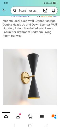 Black Gold Wall Lamp