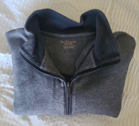 Van Heusen Men's XXL Mock Neck 1/4 Zip Gray Pullover Knit Long Sleeve Sweatshirt