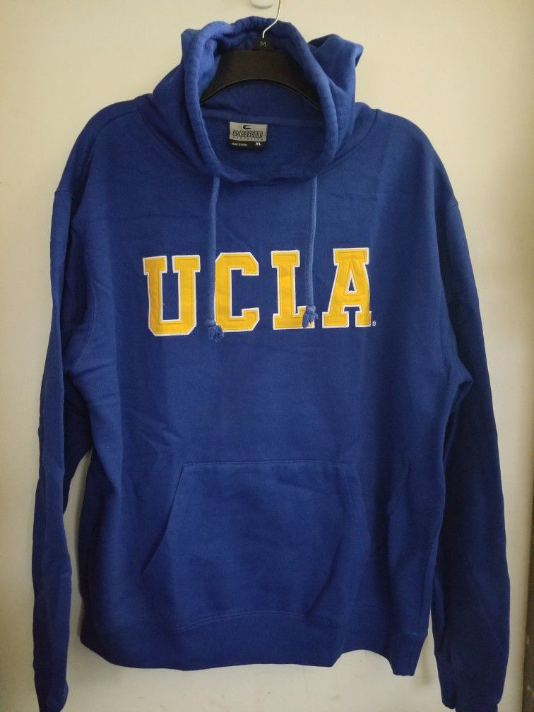 COLOSSEUM ATHLETICS WEAR UCLA BRUINS MEN'S THICK HOODIE SWEATSHIRT SIZE XLARGE BLUE STANDARD FIT UCLA BIG YELLOW FRONT LOGO BRAND NEW WITH OUT TAGS 