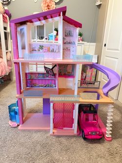 Large Barbie house with elevator and slide