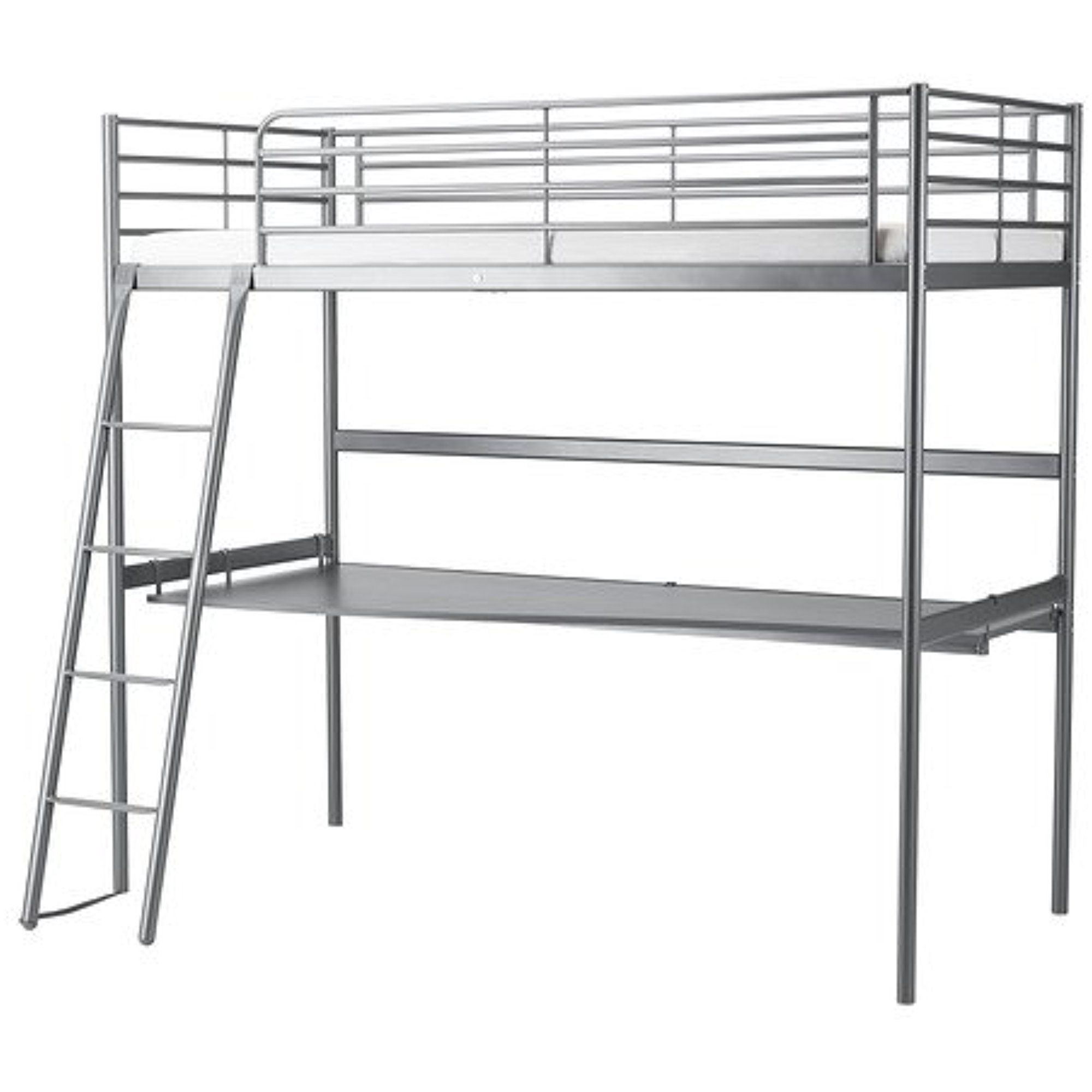 Ikea Twin Size Loft Bed Frame with Desk