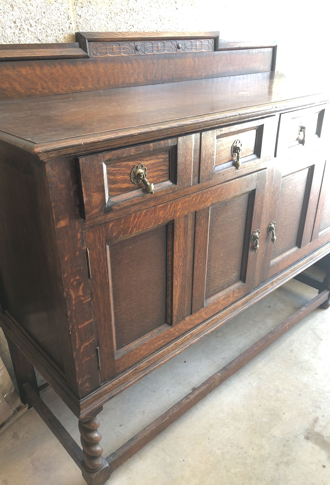 Antique Waring and Gillow LTD. LONDON stamped dinning storage cabinet.