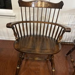 Pair Of Wooden Barrel Chairs