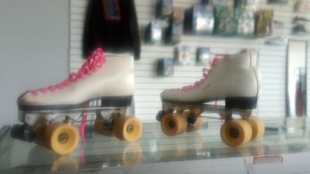 White roller skates