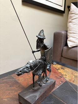 DON QUIXOTE Sculpture Art Statue Handmade Vintage 1970’s  1 of a kind Man From La Mancha