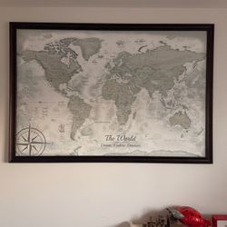 World Map Framed