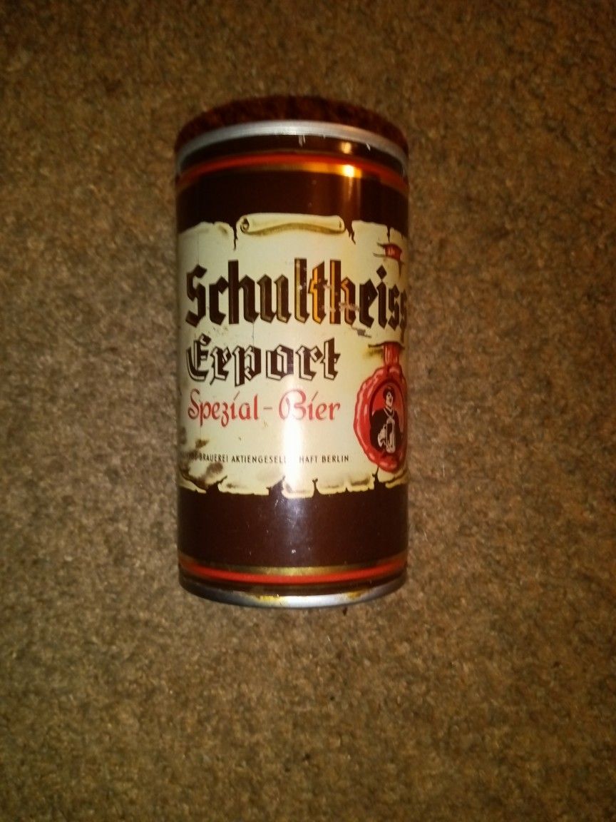 Schultheiss Steel Vintage German Beer Can.