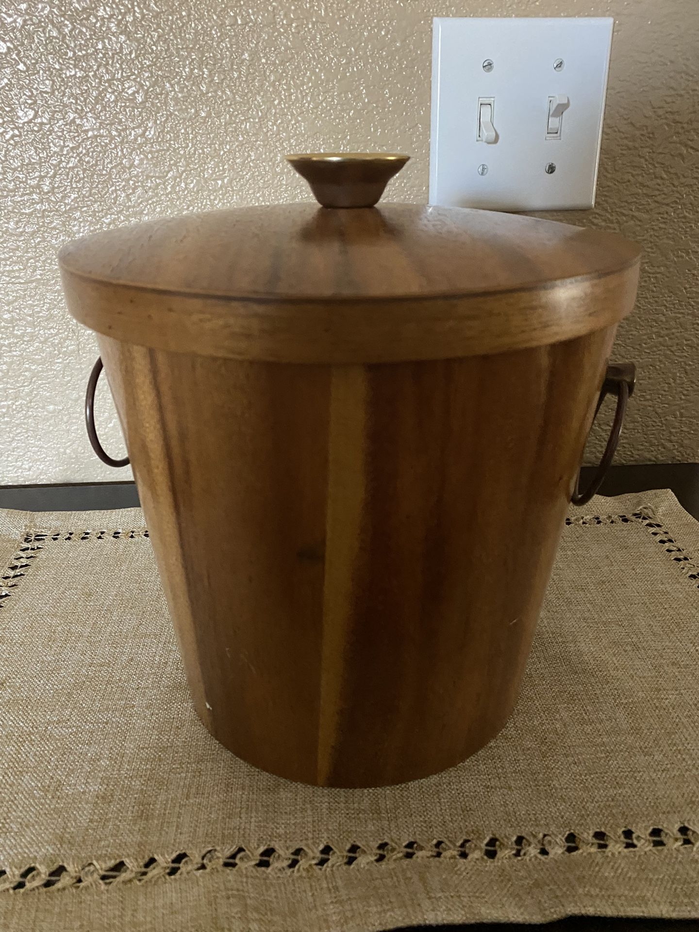 Vintage Teak Wood Ice Bucket