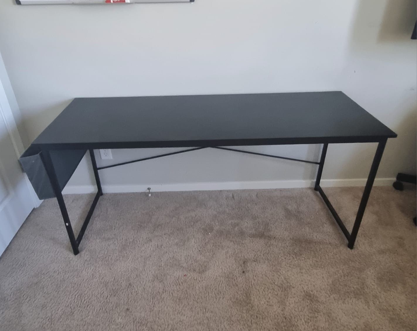 ODK Computer Desk Large Office Desk, 55 Inch Gaming Desk with Storage, Modern PC Desk Work Table with Headphone Hook for Home Office, Black